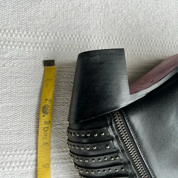 Denver Black Studded Leather Ankle Western Moto Boots Size 8.5 - Picture 12 of 12